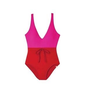 Summersalt The Tie Waist Backflip Color Block Two Tone One Piece Swimsuit Size 6